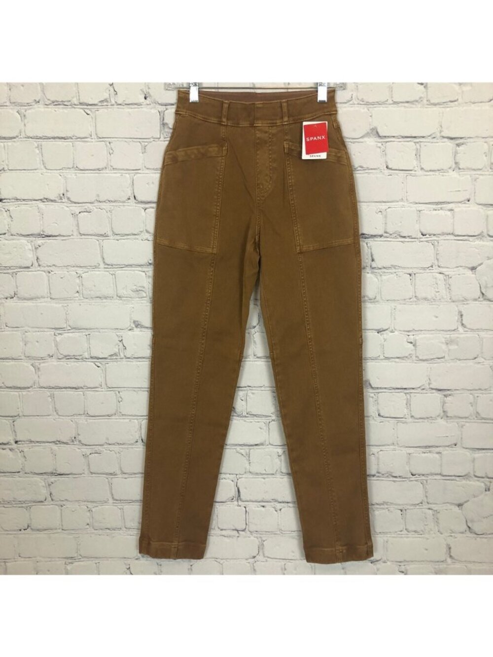 NWT Spanx Stretch Twill Straight Leg Pant Size XS Acorn Brown